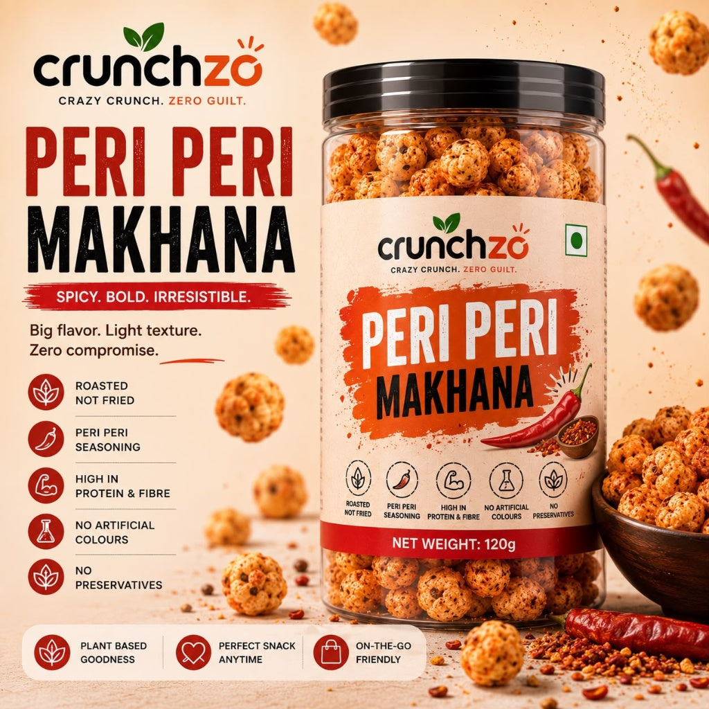 Crunchzo Peri Peri Makhana – Roasted Fox Nuts (80g)