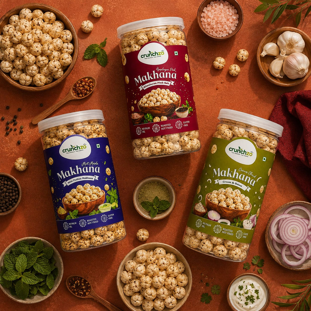Crunchzo Makhana 3-Flavour Combo