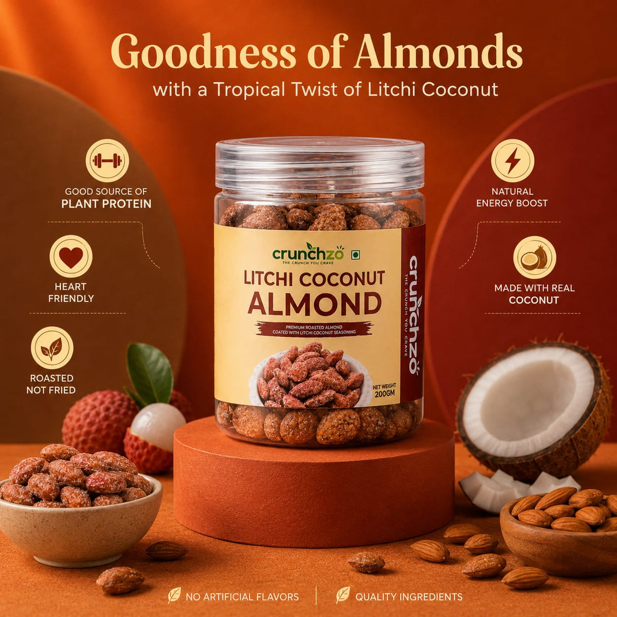 Crunchzo Litchi Coconut Almonds