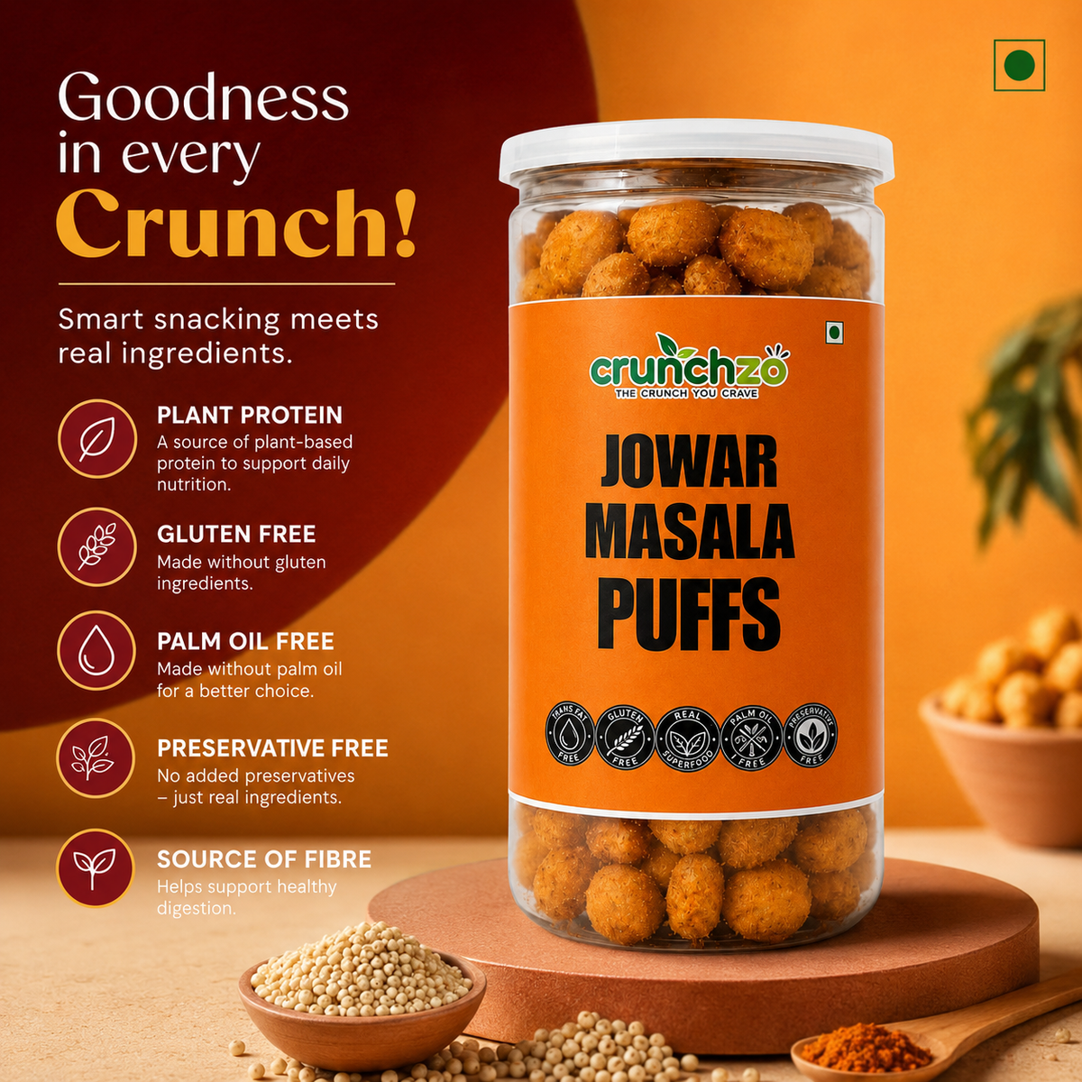 Jowar Masala Puffs
