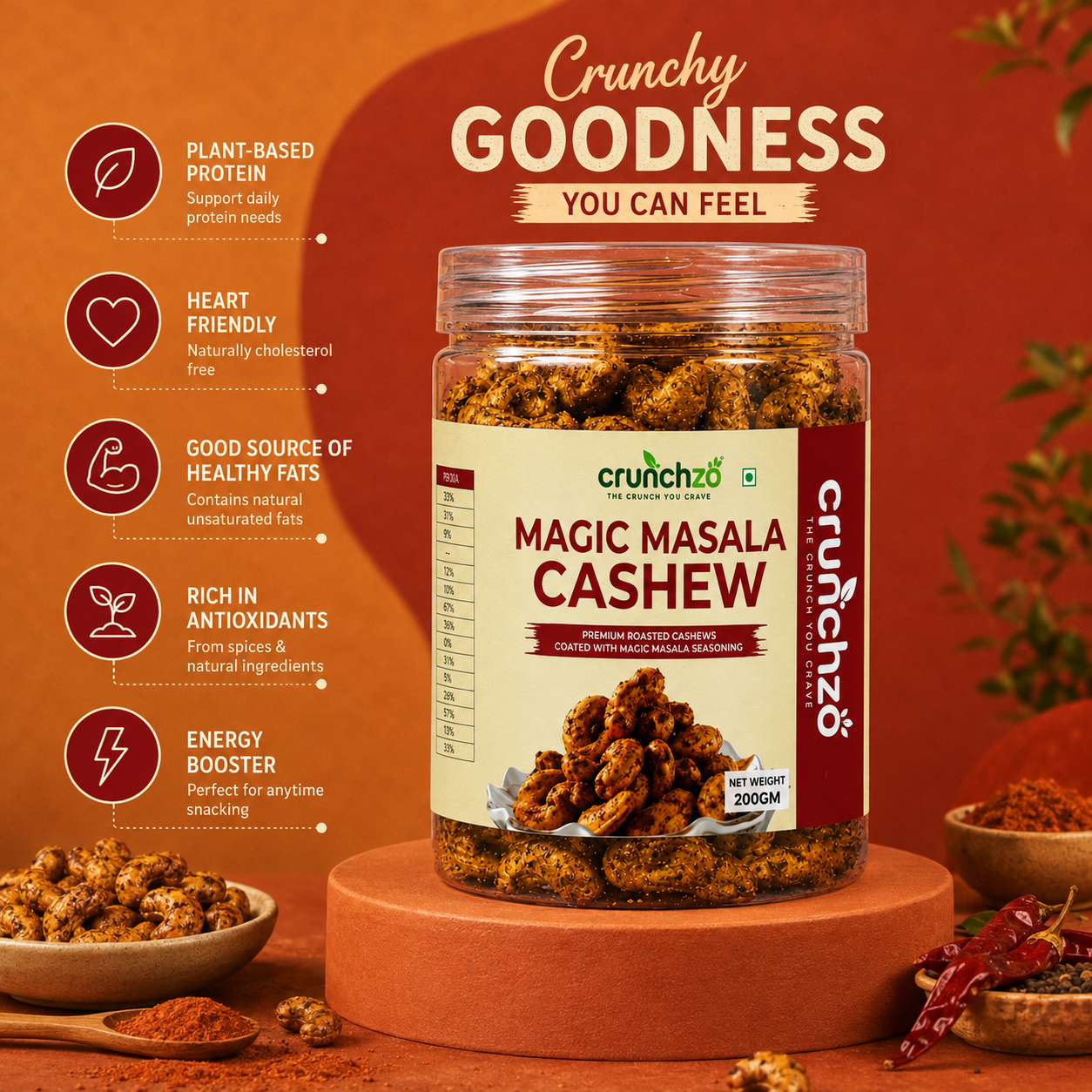 Crunchzo magic-masala cashew
