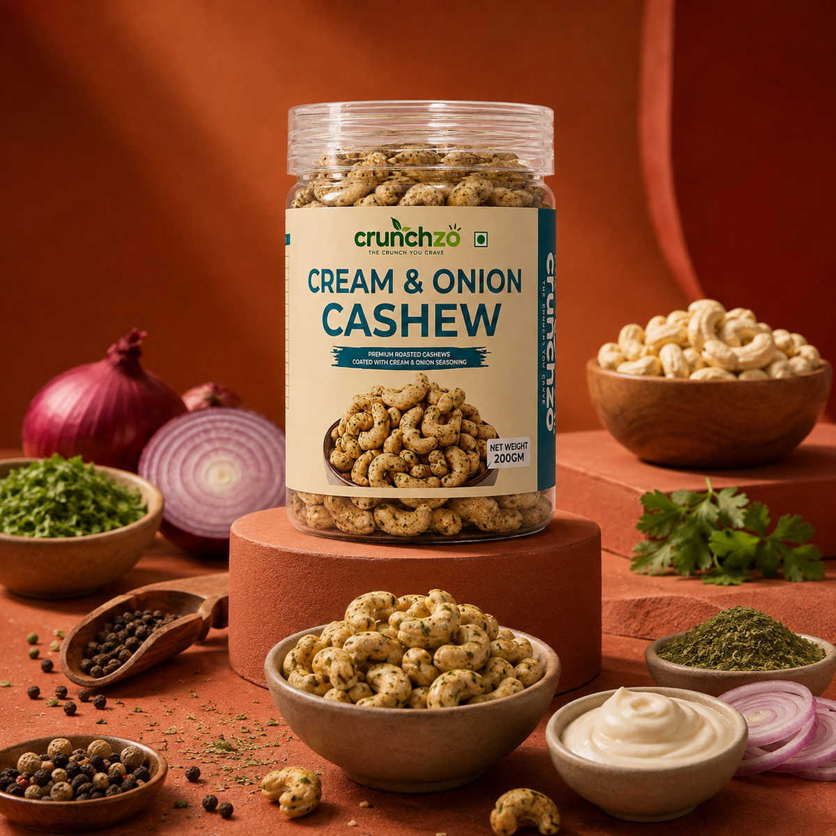Crunchzo Cream & Onion Cashew